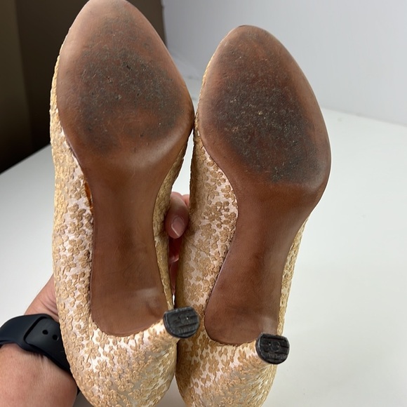 Vintage Andrew Geller cream embossed pumps  shoes - Picture 8 of 11